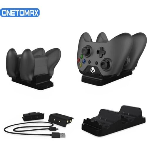 For Xbox One Dual Controller Charger Charging Dock Station with 2pcs Rechargeable Battery Pack for XBOX ONE Controller Battery