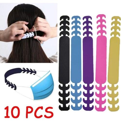 10pcs Mask Buckle Holder Adjustable Anti-slip Silicone Mask Ear Grips Extension Hooks Masks Strap Extender Ears Ropes Clips Belt