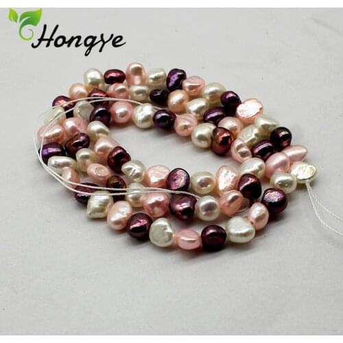 Hongye Colorful Natural Pearls Necklace DIY Material Female Bracelet Neck Chain Decorative Handmade Beads Jewelry 2020