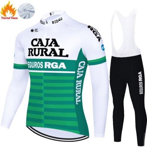 2021 CAJA RURAL team cycling jersey Winter Thermal Fleece Outdoor 20D gel pad Riding Bike long sleeve ropa ciclismo hombre