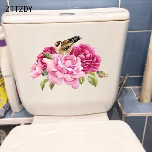 ZTTZDY 26.2×17.6CM Delicate Painted Rose Bedroom Decoration Home Wall Accessories Art Toilet Stickers T2-1127