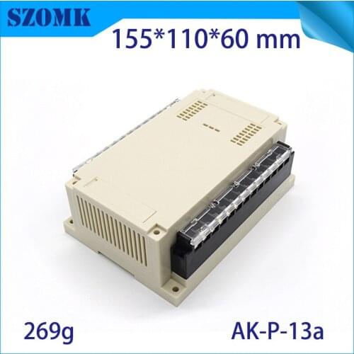 4 pcs, 155*110*60m plastic casing for electronics connectors PLC plastic instrument housing din rail enclosure project box