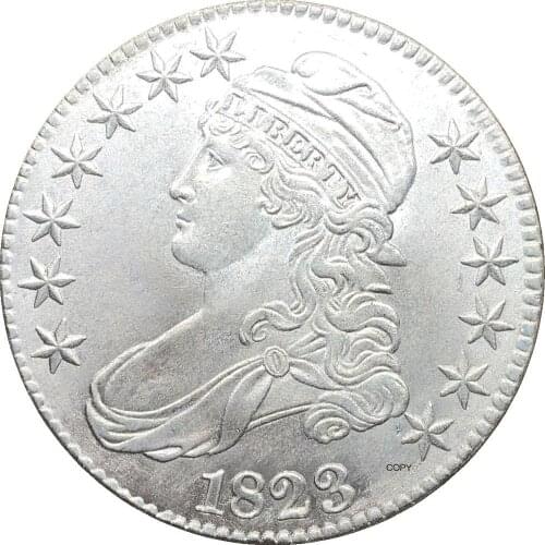 United States 50 Cents ½ Dollar Liberty Eagle Capped Bust Half Dollar 1823 Cupronickel Plated Silver Copy Coin