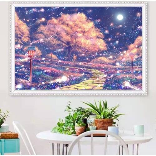 Diamond Painting New Modern Simple Cartoon Beautiful Scenery Paste Diamond Cross Stitch Students Handmade Small Full Diamond