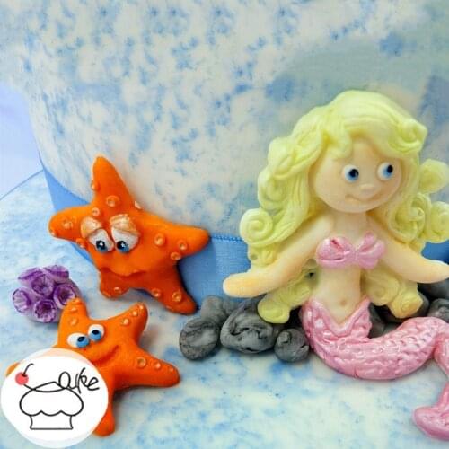 Aouke mermaid mold silicone fondant mold candy cake chocolate mold soft clay tool A152