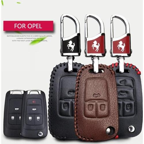 Real Leather Car Key Case Cover for Opel Vivaro Astra H K J gtc Insignia Corsa B D Meriva B Key Ring Chain Styling Accessories