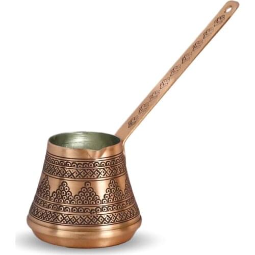 Grape Embossed Copper Coffee Pot 3 Cup Holder (1178)