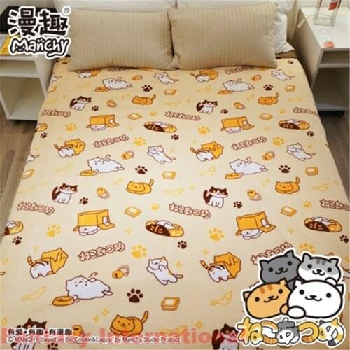 Game Neko Atsume Coral Silky Flannel Bedding Throw Blanket Rug Soft Daily Quilt Carpet Cute New