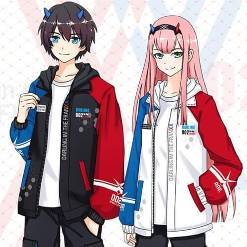 Darling in the Franxx Zero Two 02 Cosplay Costume Jacket Zipper Long Sleeve Coat Tops Pants Suit