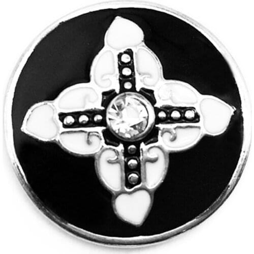 MN3018 CROSS metal snap button for bracelet fit 18mm 20mm snaps