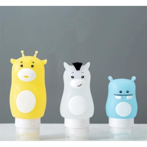 Cartoon Animal Cute Portable Silicone Travel Bottles Cosmetics Shampoo Container