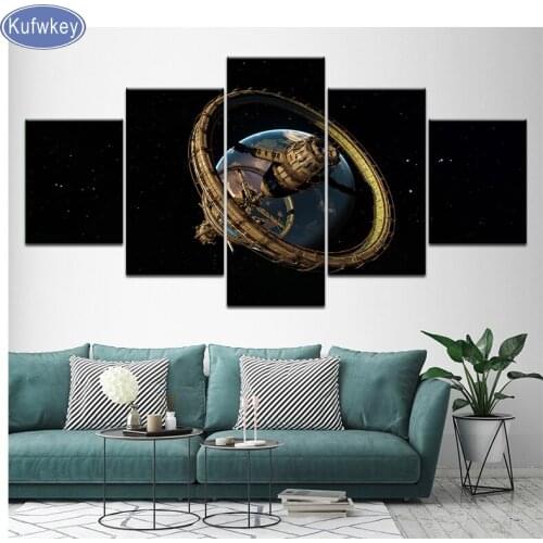 5PCS Full Square/Round Drill Diamond Painting 5Panel Satellite Space Landscape picture Diamond Embroidery Rhinestone Home Decor