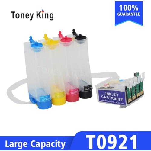 Toney King T0921 Continuous Ink System Kit For Epson Stylus C91 CX4300 T27 Printer With Reset Chip