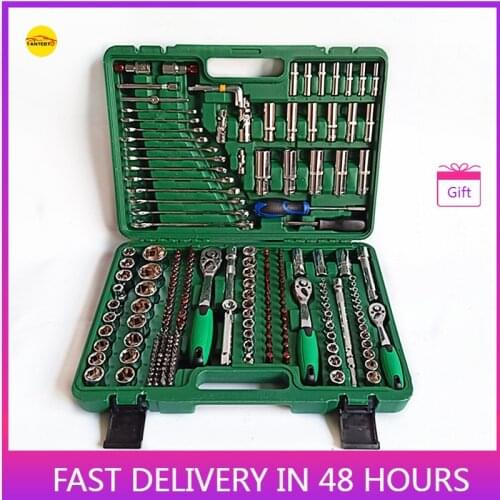 Machine Repair Auto Repair Combination Tool Box Car Wrench 72 Teeth Quick Wrench 216 Piece Sleeve Set