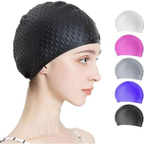 2021 Summer New Silicone Swimming Cap Waterproof Adult Men And Women Swimming Ear Protection Swimming Cap Water Drop Cap