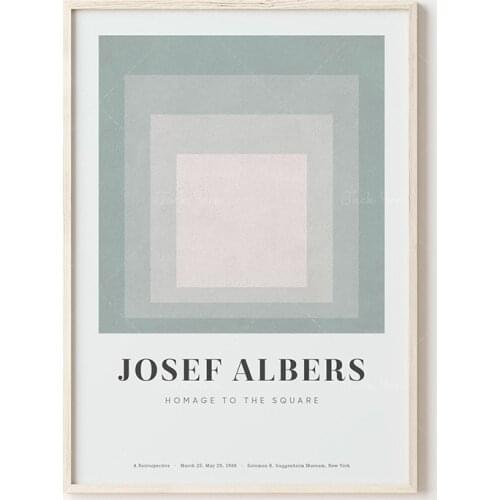 Joseph Albers poster, Joseph Albers art print, Albers exhibition poster, minimalist art print