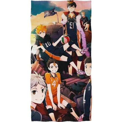 Teens Volleyball Haikyuu!! Quick Dry Beach Towel Microfiber Face Washcloth Washrag Swimming Surfing Bath Towels