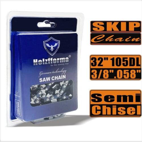 Farmertec Made Skip Chain Semi Chisel 3/8'' .058'' 32inch 105DL Chainsaw Saw Chain Top Quality German Blades and Links