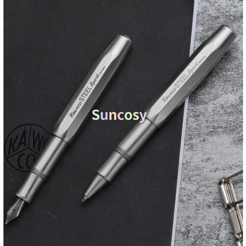 Kaweco Steel Sport Stainless Steel Metal Ballpoint Pen and Fountain Pen, Writing Practice Business Signing Pen Birthday Gift