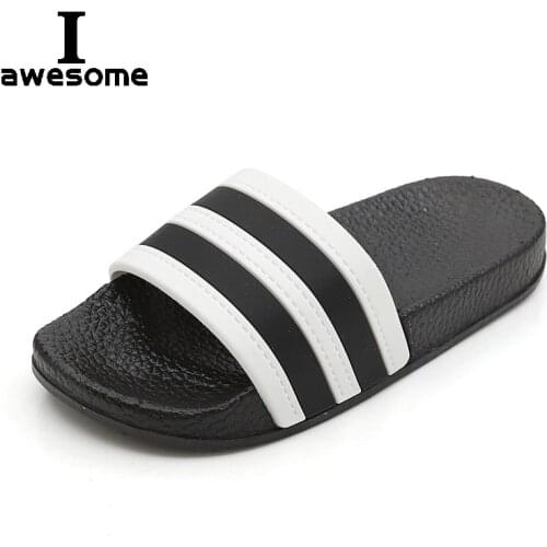 Size 24-35 2021 New Summer Girls Boys Slippers Children PVC Rubber Household Bathroom Sandals Children Non-slip Beach Slippers
