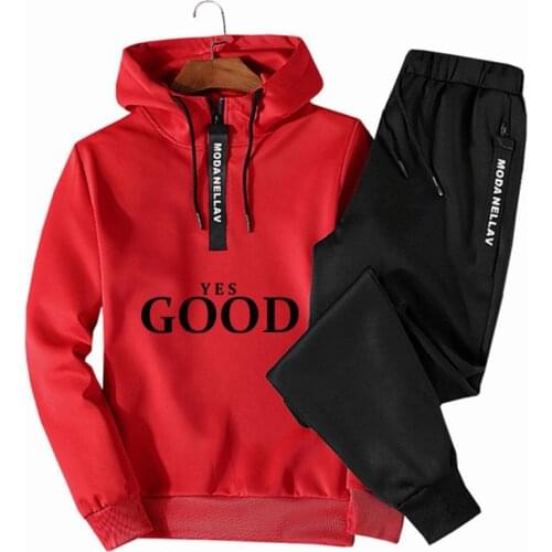 Spring Hooded Tracksuit Man Brand Sweatshirt Pants Two Piece Mens Suit Fashion Mens Tracksuit Clothing Sportswear Mens Sets