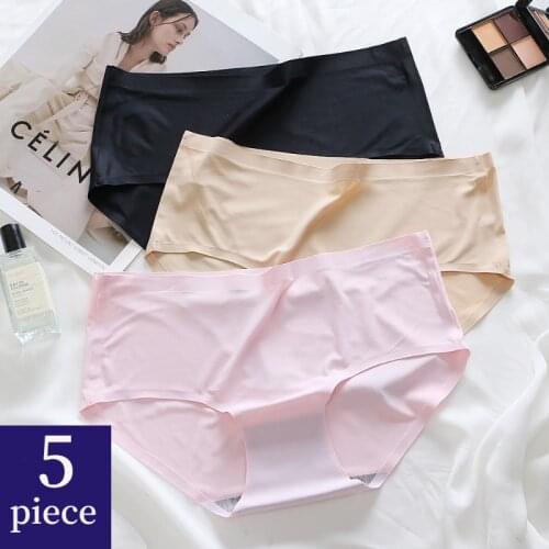 TrowBridge High Quality Womens Panties Silk Satin Seamless Underwear Large Size Breathable Briefs Sexy Lingerie Underpants Sale