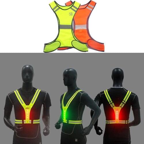 High Visibility Reflective Belt Safety Clothing for Running Cycling Working Outdoor Warning Light Shirt Car Vest Sleeveless Vest
