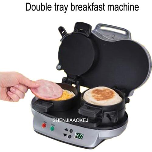 25490-CN Double tray breakfast machine Home Hamburg machine Multifunction Electric baking pan sandwich machine 220V 1000W 1PC