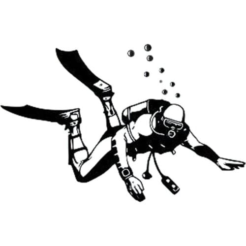 16.1CM*10.4CM Fashion Diving Extreme Sports Vinyl Car Sticker Silhouette Decor