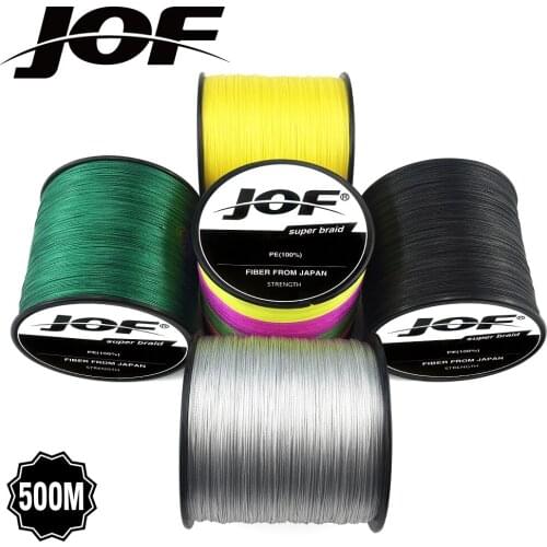500M Brand JOF Japan Multifilament 100% PE Braided 9 Strands 8 Strands 4 Strands Fishing Line 18LB to 100LB Free Shipping