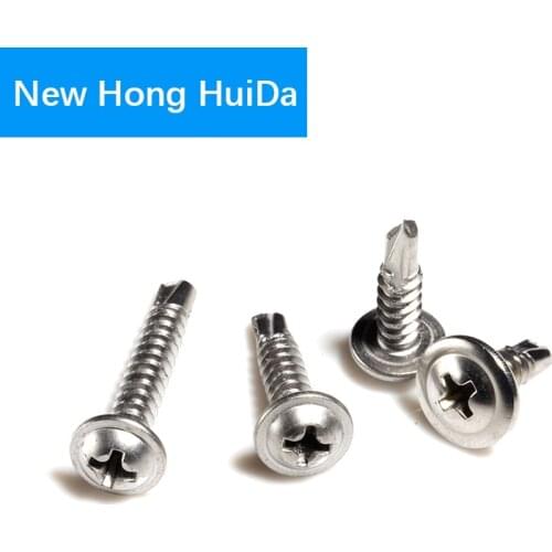 #8/M4.2 Phillips Self Drilling Screw Pan Round Thread Wafe Washer Head Self Tapping Screw Bolt Stainless Steel