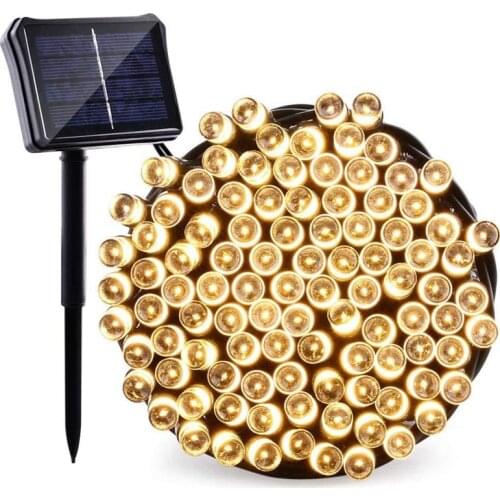 8 patterns outdoor solar string fairy light 12M 22M LED solar light 100/200leds waterproof string light for garden street