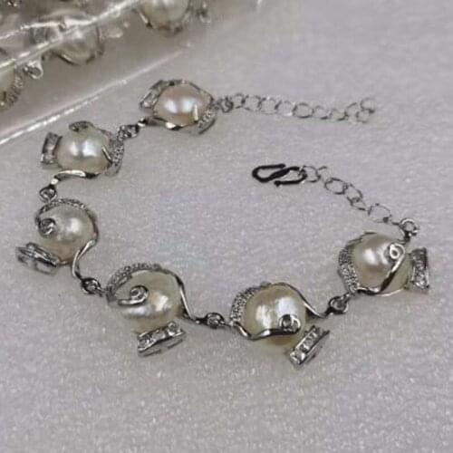 Wholesale 18 pieces 11-12mm baroque freshwater pearl bracelets