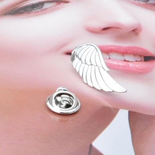 CZ copper angles wing charm fashion unisex collar pin brooch ornament jewelry accessory