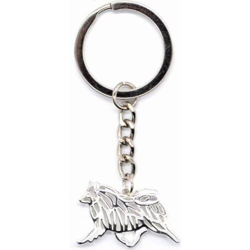 Hot Sale Jewelry Dog Shaped Key Chains Womens Alloy Keeshond Pendant Key Chains