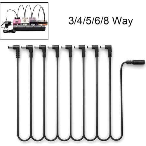 Daisy Chain Cable 1 To 3 4 5 6 Ways Guitar Effects Pedal Power Supply Splitter Wire For 9V DC Adapter Plug Power Cord Instrument