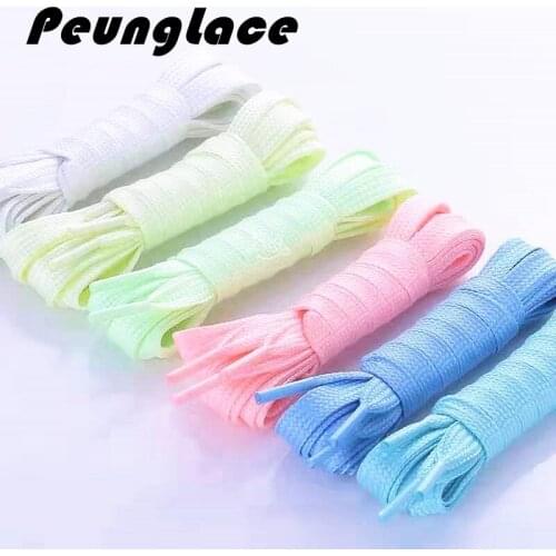Quality PeungLace 1000 Pair/lot 6 Colors Flat Luminous Shoelaces Sports Luminous Laces