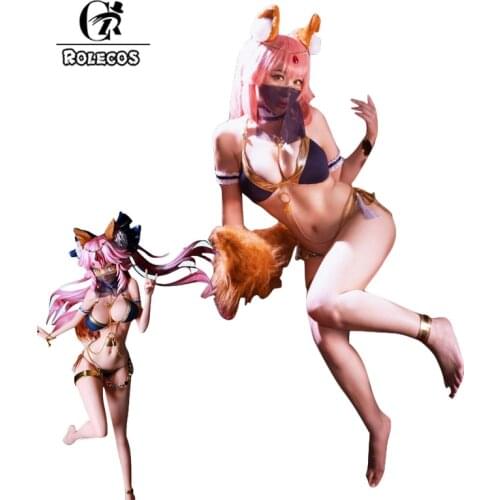 ROLECO Game FGO Cosplay Costume Tamamo no Mae Cosplay Sexy Costume Swim Suits for Women Cosplay Costume