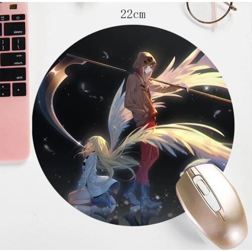 Japan Anime 22X22CM Round Mouse Pad Angels of Death Small Size Gaming otaku Mouse Mat for Office Laptop Notebook mat