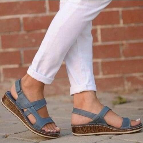 Summer Beach Sandals Women Low Wedge Heel Casual Sandals Fashion Ladies Outdoor Sandals Feminina Bottom Shoes