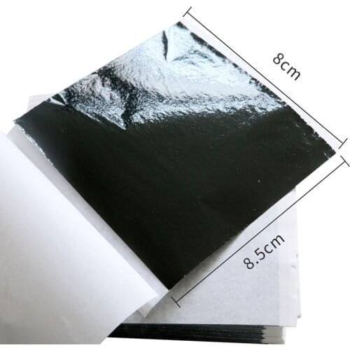Imitation Gold Foil Gilded Leaf Paper Sheets 8X8.5cm Black for Art Nails and Christmas Decoration Fu