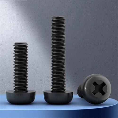 M2 M2.5 M3 M4 Black Nylon Round Pan Head Phillips Cross Screws Plastic Bolts