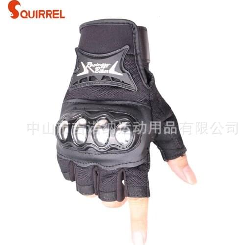 Motorcycle gloves stainless steel short half finger breathable spring summer autumn breathable fall proof equipment
