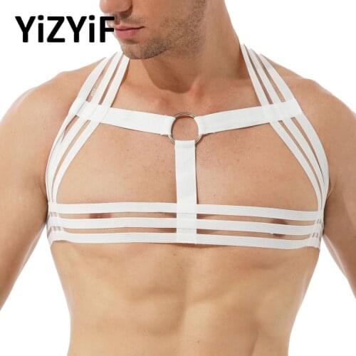 Men Body Shoulder Chest Bondage Harness Elastic Straps Lingerie Muscle Harness Belt