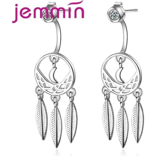 New Arrival Classic Bohemia Style Fashion Feather Pendant Drop Earrings Earrings 925 Sterling Silver Engagement Jewelry