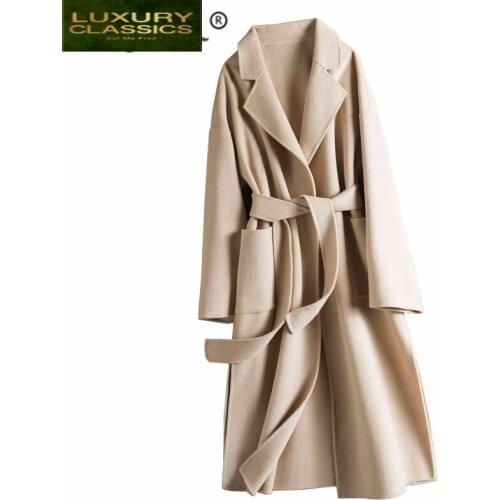 Clothes Ladies Coat Women 2021 Winter Coat Autumn Double-faced Wool Jacket Elegant Long Jackets Casaco Feminino LW1214