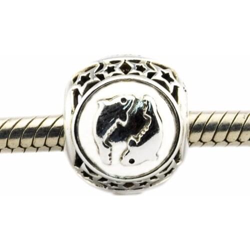 Fits For Pandora Bracelets Pisces Star Sign Charms 100% 925 Sterling Silver Beads Free Shipping