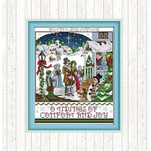 Christmas Cross-stitch Embroidery Thread DMC 14CT 11CT Aida Counted Printed Canvas for Needlework DIY Handmade Crafts Home Decor