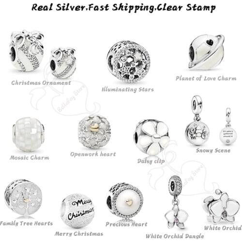 Family Tree Hearts Pdoras Charms 925 sterling silver Beads Daisy Clip Fits Bracelets Necklaces Jewelry DIY Making Gifts