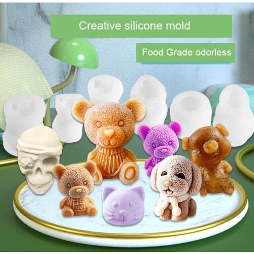 Net Red Bear Ice Cube Molded Silicone Mold Ice Cream Drink Coffee Milk Tea Chocolate Three-dimensional Bear Ice Cube